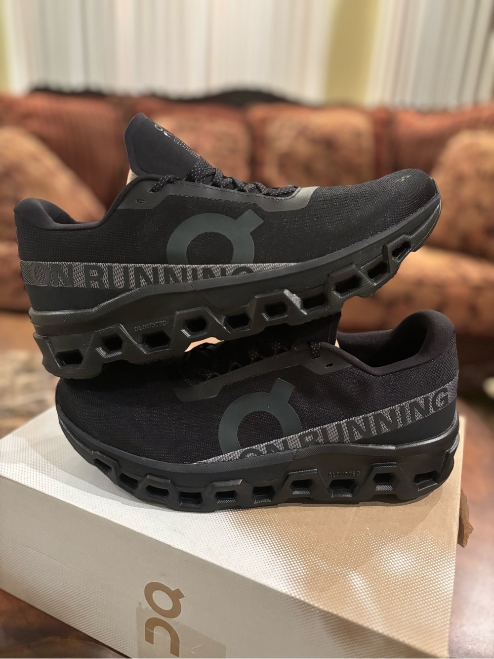 On Cloud Men's CloudMonster 2  All-Black Running Shoes Size 12.5